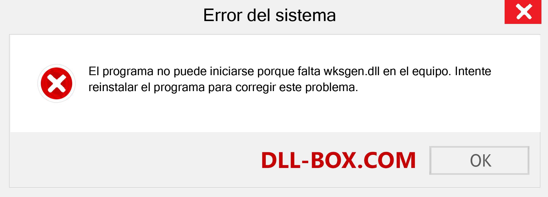 ¿Falta el archivo wksgen.dll ?. Descargar para Windows 7, 8, 10 - Corregir wksgen dll Missing Error en Windows, fotos, imágenes